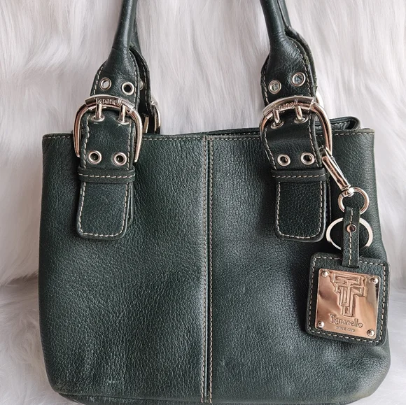 Tignanello Hunter Green Leather Satchel Bag – Silver Hardware – Classic Style - Picture 4 of 16
